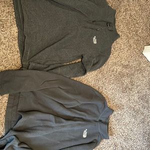 North face fleece quarter zip and waffle pattern quarter zip
